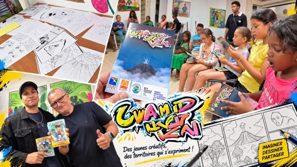 Sainte-Clotilde : des enfants créent leur propre manga grâce à la Bibliothèque en Pied d’Immeuble